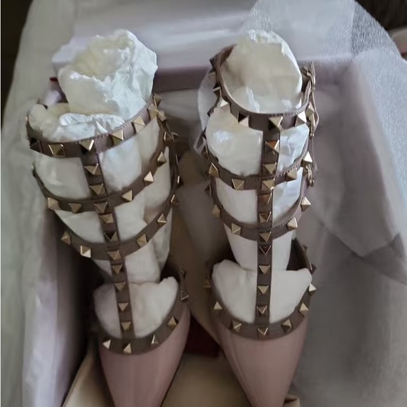 Valentino Blush Pink Studded Heels - Picture 2 of 8
